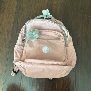 nwt new kipling pink seoul bridal rose backpack